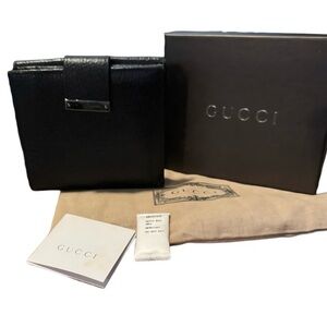 Gucci Black Leather Vintage Wallet